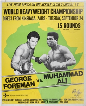 1974 Original George Forman vs Muhammad Ali In Zaire Poster